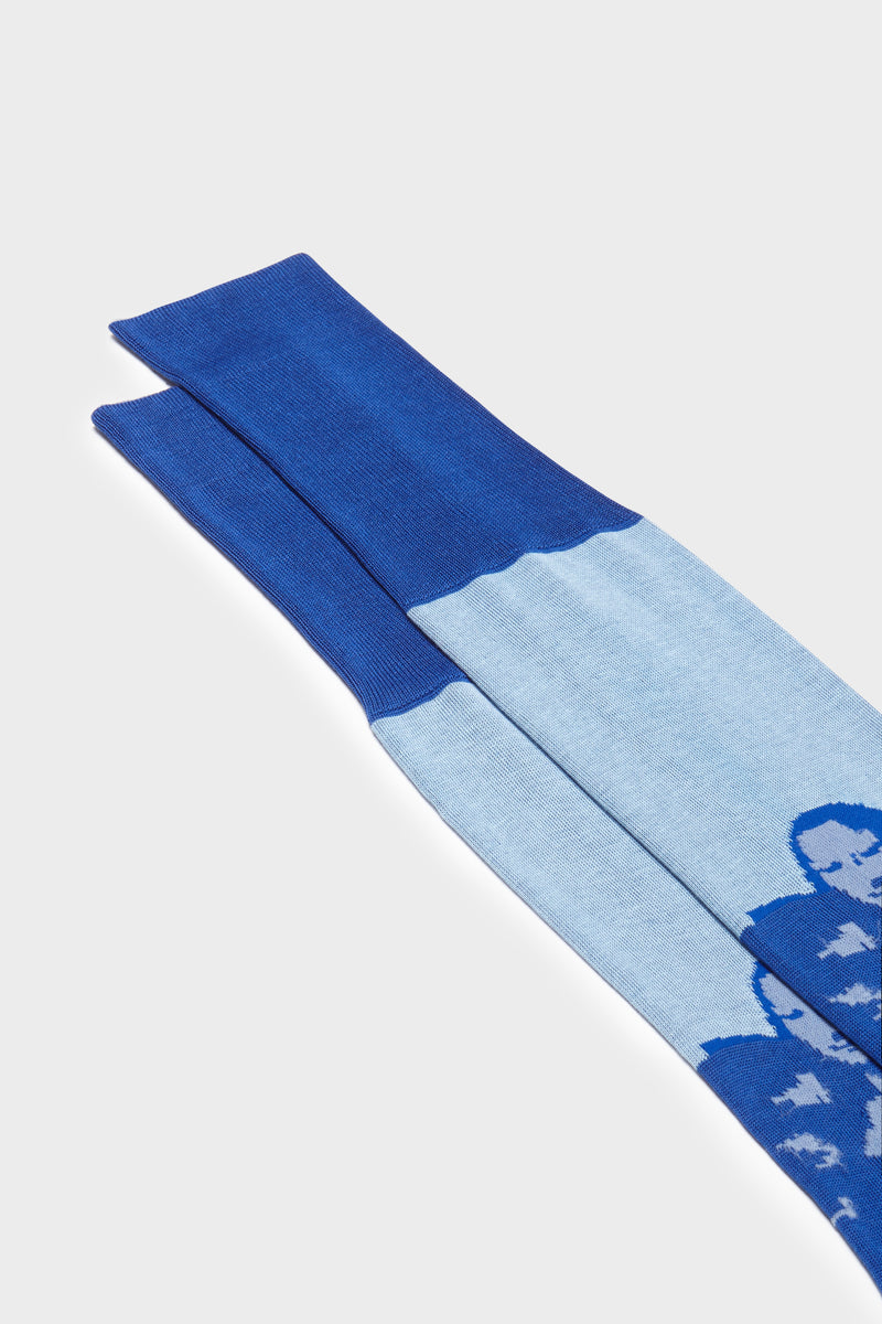 CALZA GIOCONDA. 100% COTONE, BLUE.