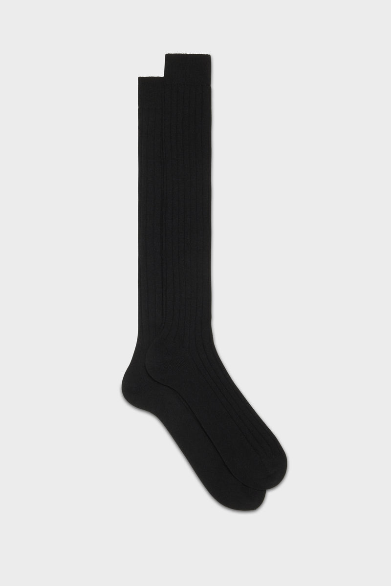 CALZA CAMPIDOGLIO. 95% CASHMERE 5% NYLON, BLACK.