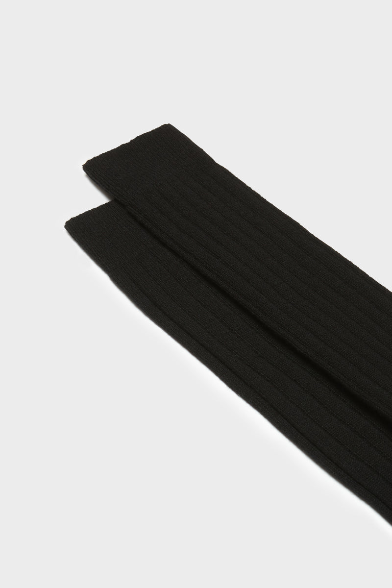 CALZA CAMPIDOGLIO. 95% CASHMERE 5% NYLON, BLACK.