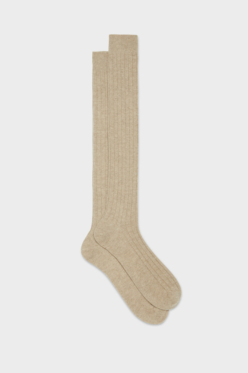 SOCKS CAMPIDOGLIO. 100% CASHMERE, LIGHT BROWN