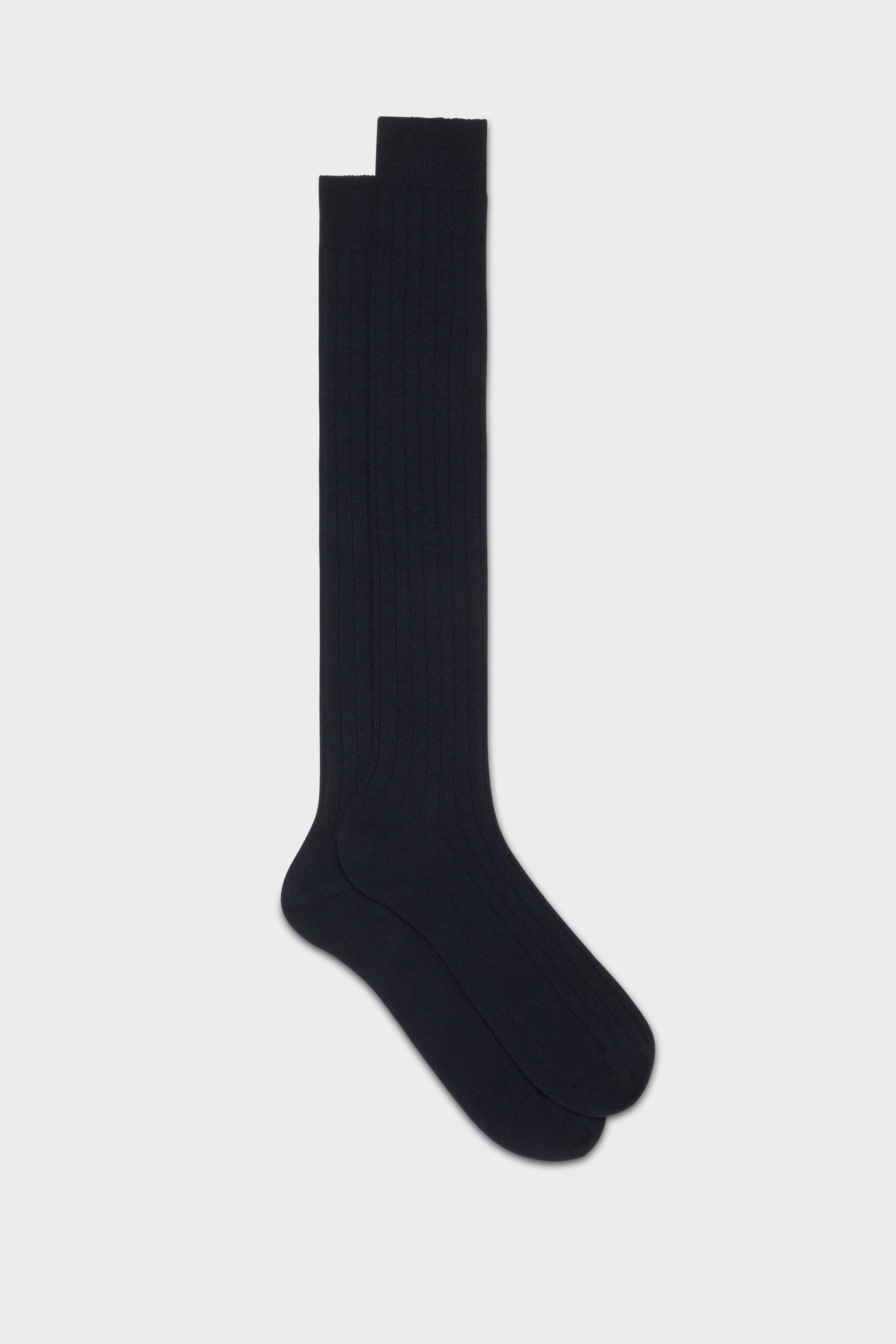 CALZA CAMPIDOGLIO. 95% CASHMERE 5% NYLON, NAVY.