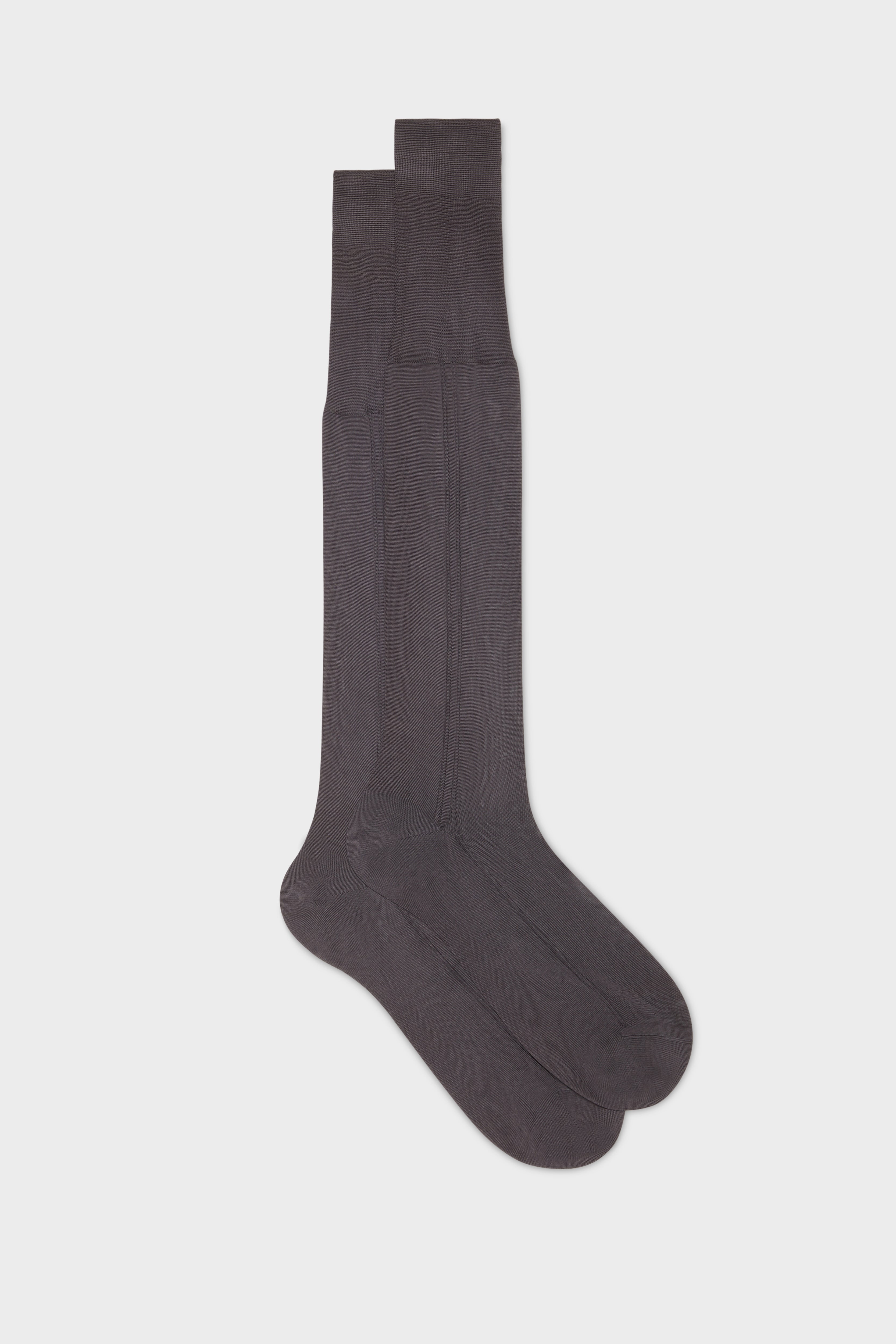 CALZA CELIO. 100% SETA, MEDIUM GREY.
