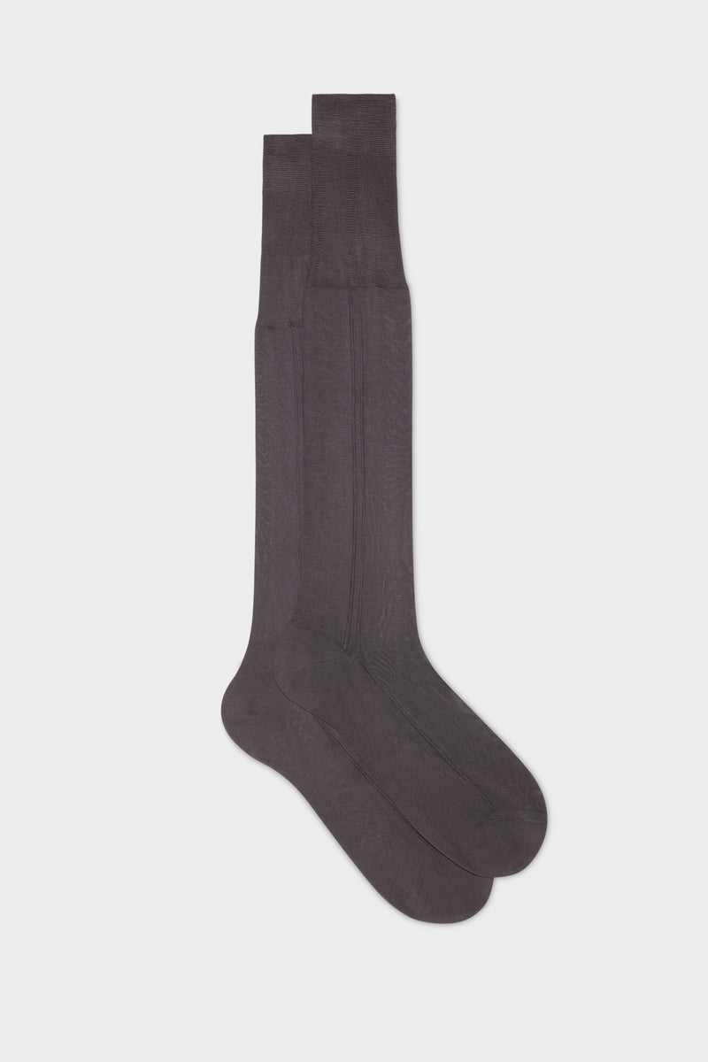 CALZA CELIO. 100% SETA, MEDIUM GREY.