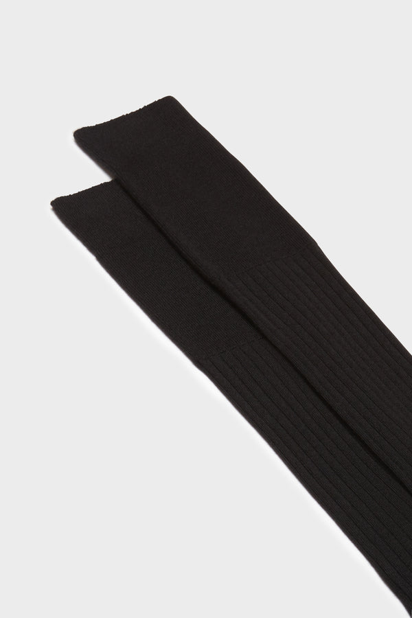 SOCKS QUIRINALE. 70% CASHMERE 30% SILK, BLACK