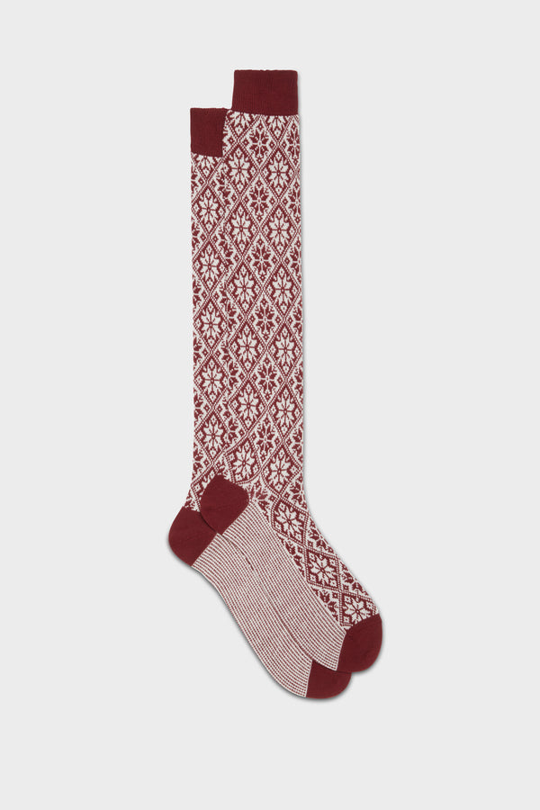 SOCKS ASTRUM. WOOL BLEND, BURGUNDY