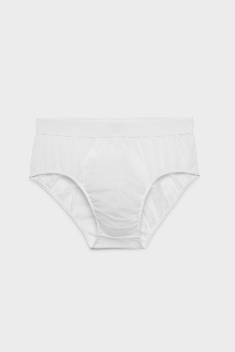 BRIEFS. 100% COTTON, WHITE