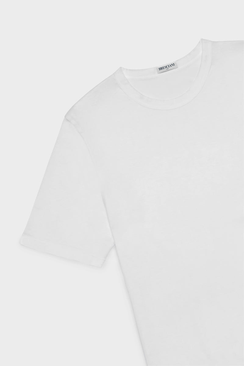 T-SHIRT, ROUND NECK. 100% COTTON, SHORT SLEEVE, WHITE