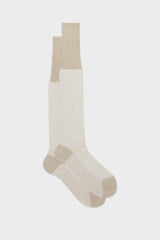 CALZA LEO. 100% COTONE, PIED DE POULE, PEARLGREY-WHITE.