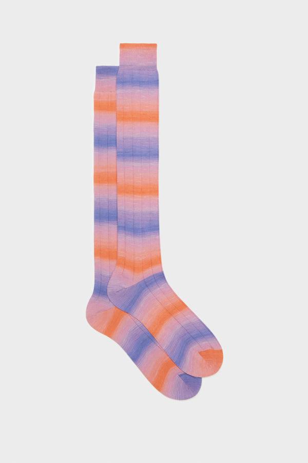 CALZA LUX, 100% COTONE, ORANGE-PINK.