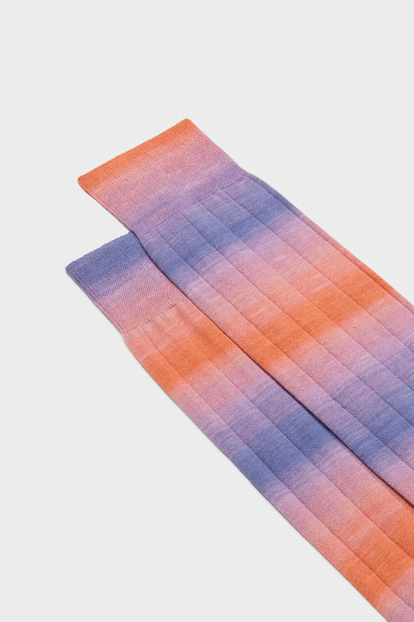 CALZA LUX, 100% COTONE, ORANGE-PINK.