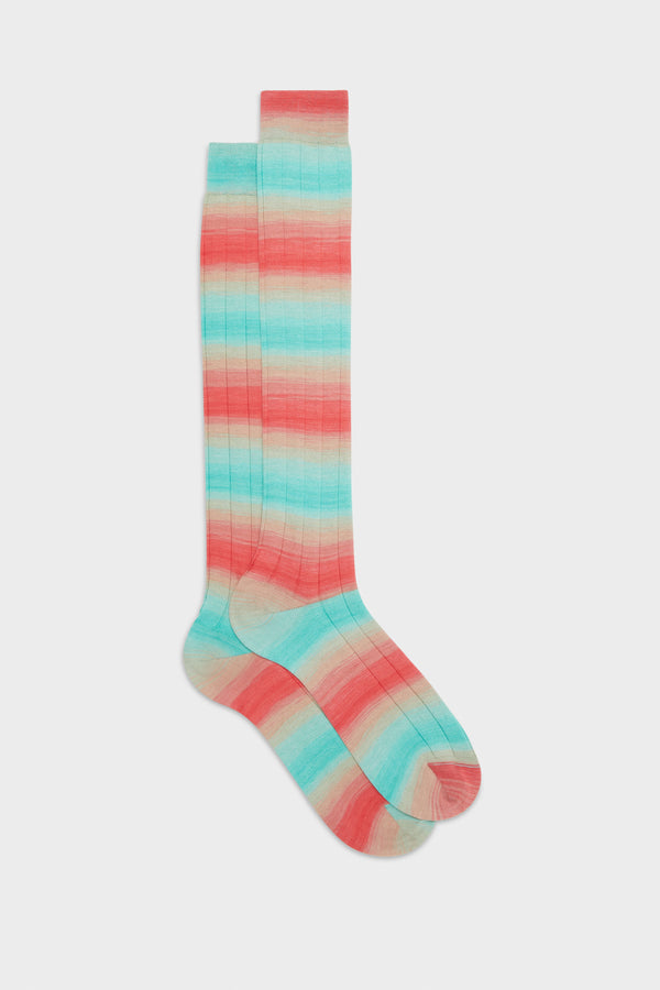 SOCKS LUX, 100% COTTON, SKY BLUE - PEARL GREY.