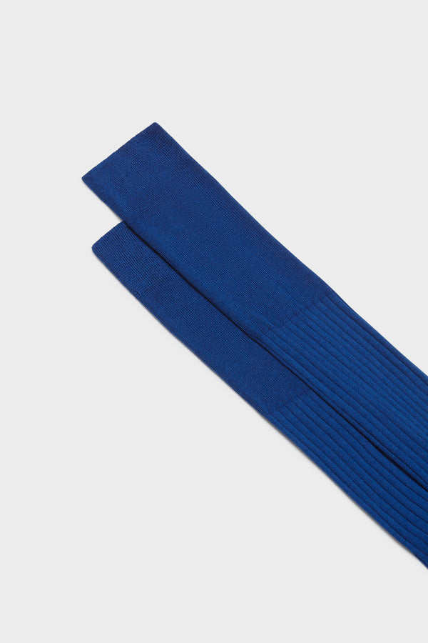 SOCKS MARCELLO, 100% BIOLOGIC COTTON, SOLID COLOR, ELECTRIC BLUE.