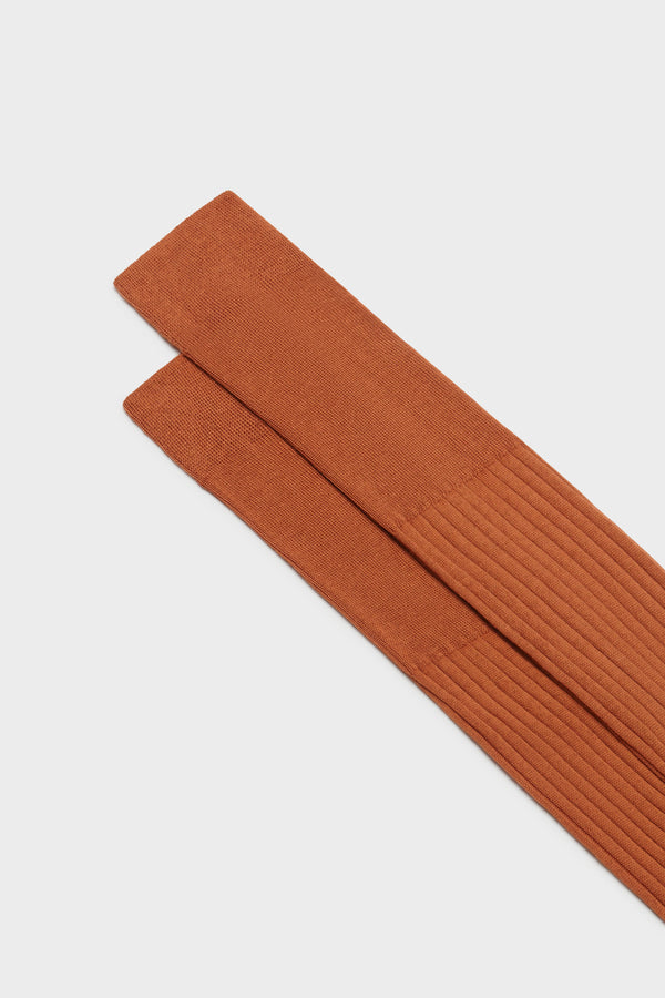 SOCKS MARCELLO, 100% BIOLOGIC COTTON, SOLID COLOR, RUST.