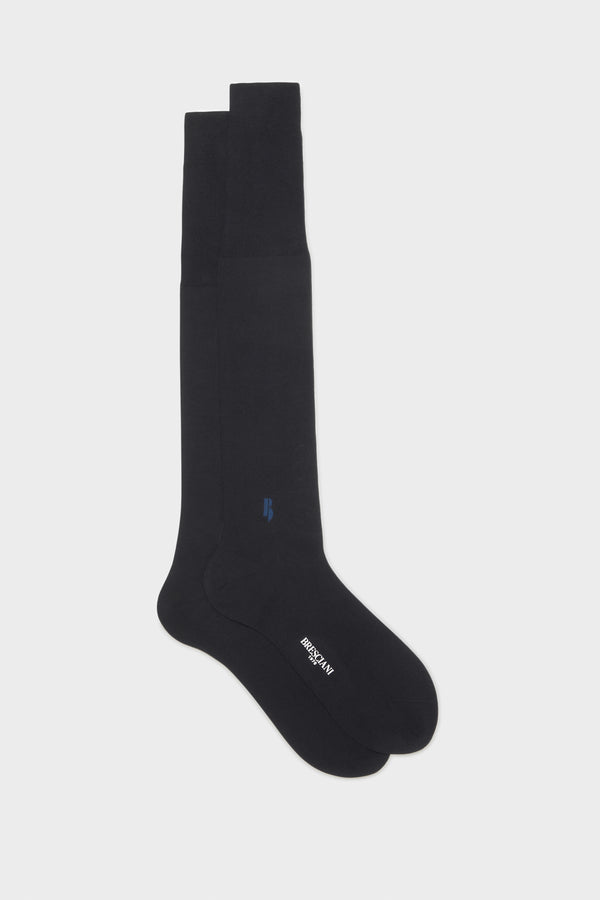 CALZA MONOGRAMMA, 100% COTONE, BLUE - BLUETTE.