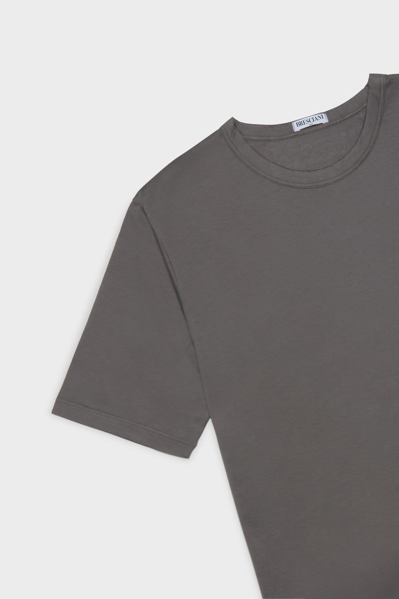 MAGLIA GIROCOLLO. 100% COTONE, MANICA CORTA, GREY.
