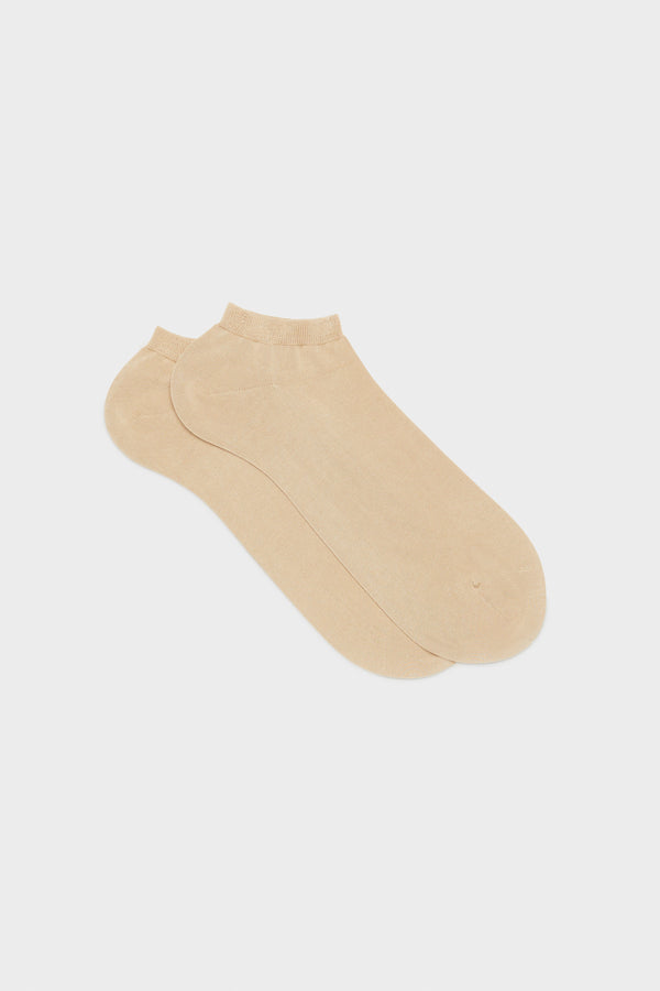 VITO SOCKS, PEDS 100% COTTON, LIGHT BROWN.