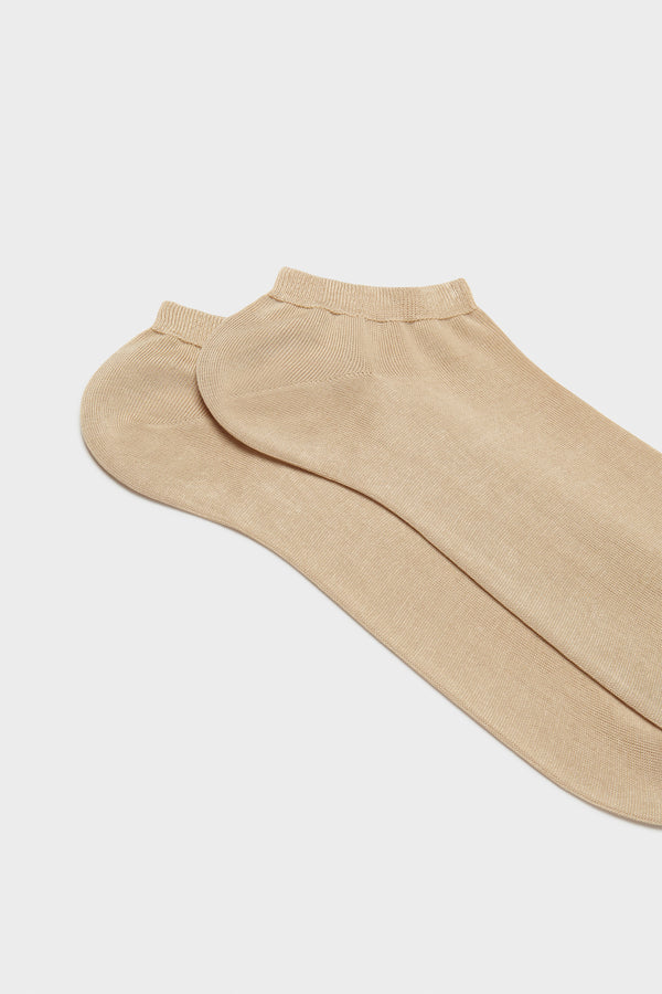 VITO SOCKS, PEDS 100% COTTON, LIGHT BROWN.