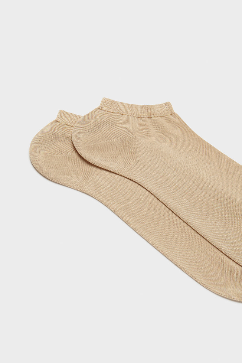 VITO SOCKS, PEDS 100% COTTON, LIGHT BROWN.
