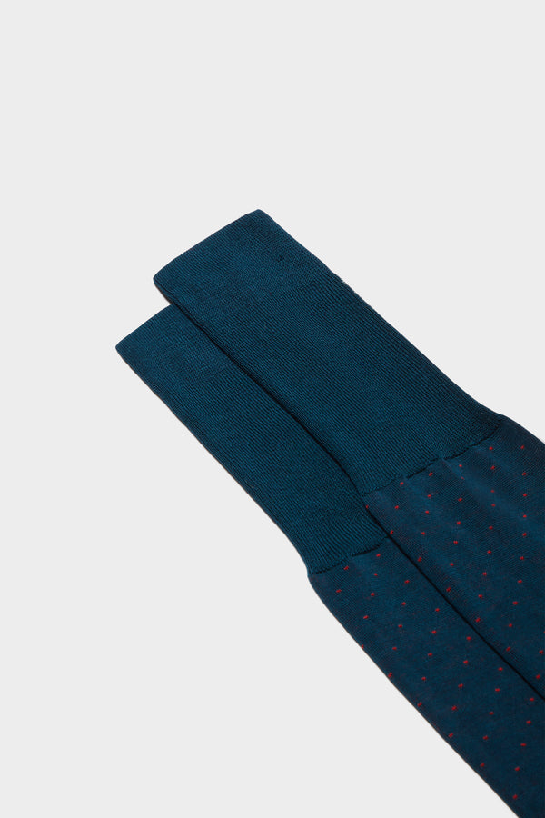 SOCKS FABIO. 100% COTTON. PINDOTS, RED PEACOCK.